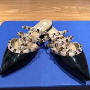 US 5.5 Valentino Garavani Rockstud Pointed Toe Mules